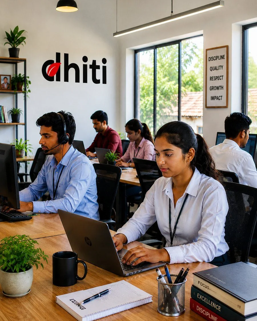 Dhiti’s existing workplace imagery showing people at work